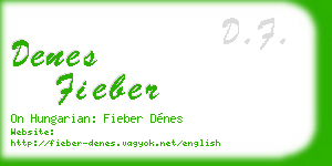 denes fieber business card